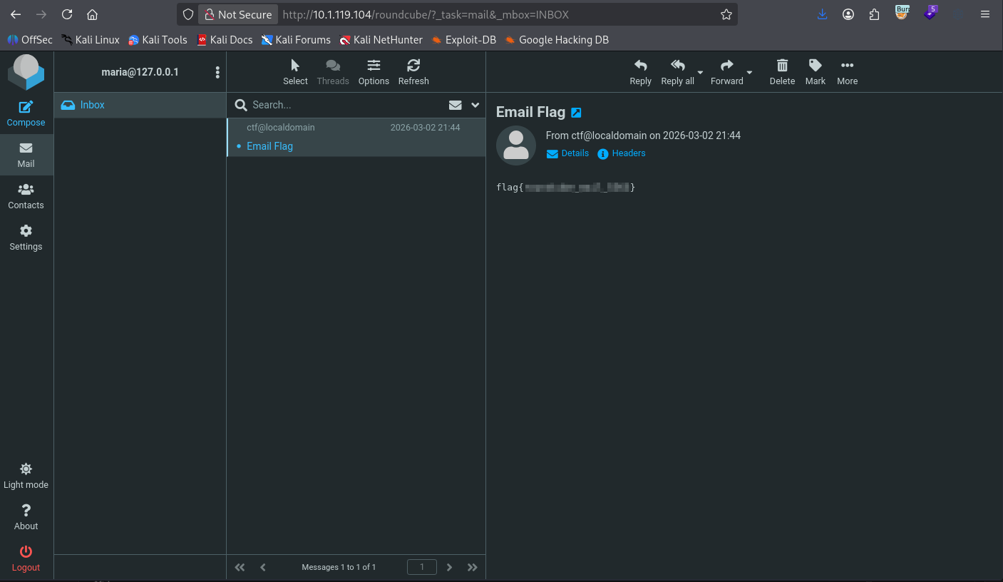 roundcube login and flag