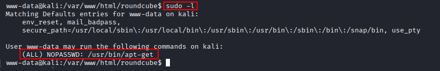 sudo -l apt-get