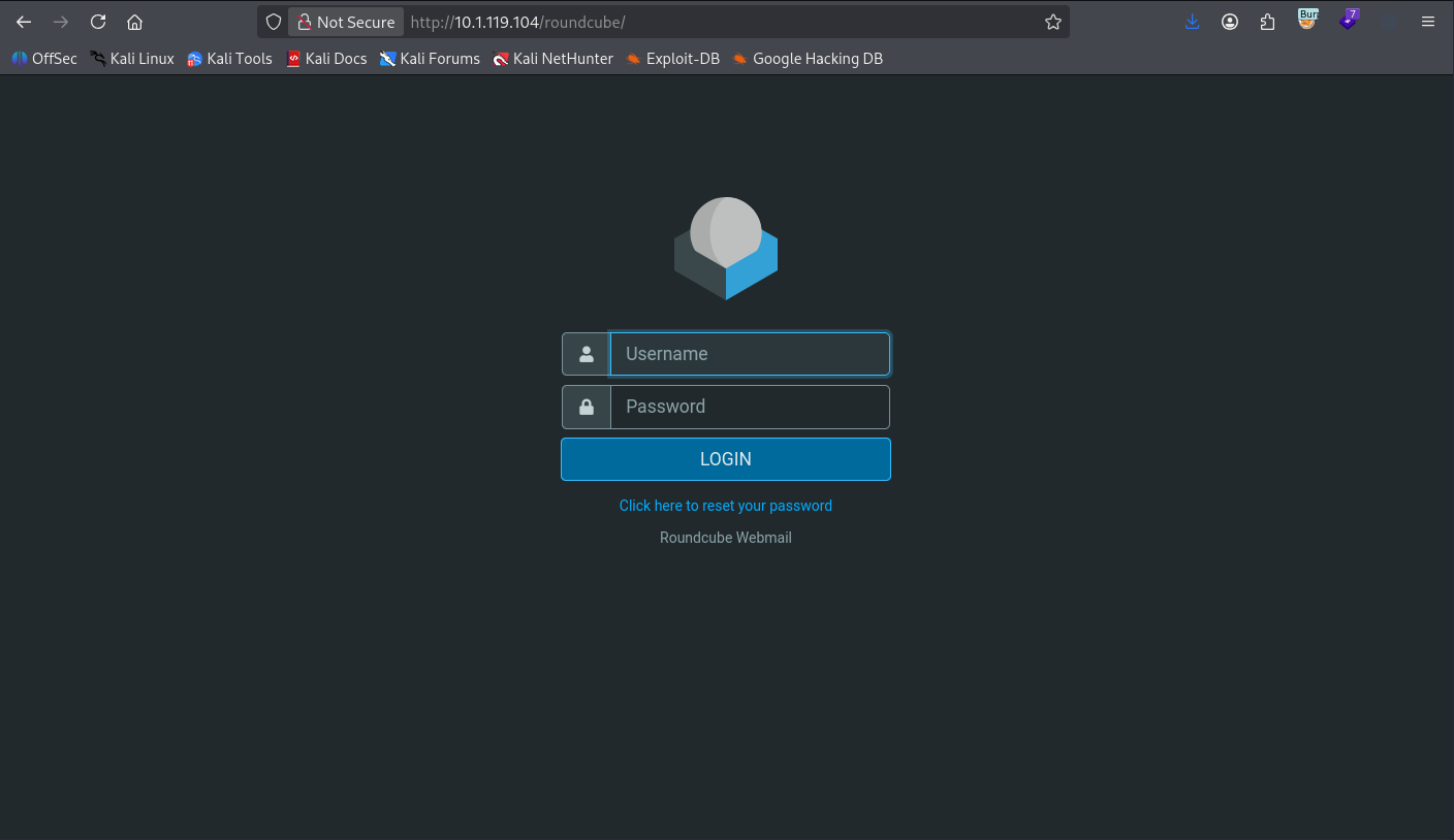 roundcube webmail login