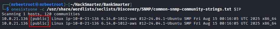 onesixtyone community string