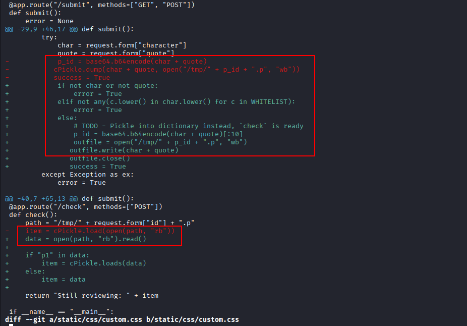 cPickle.dump() removed from submit()