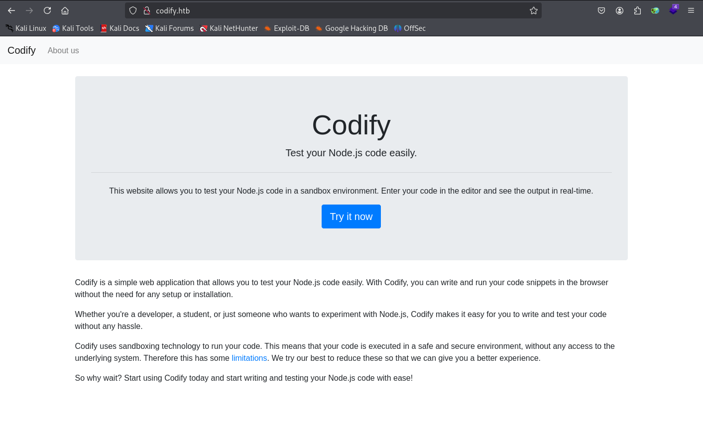 codify homepage