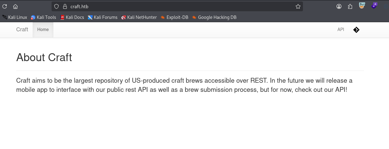 Craft landing page