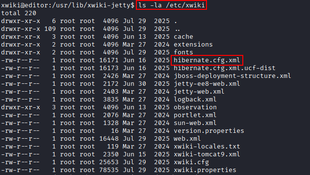Contents of /etc/xwiki