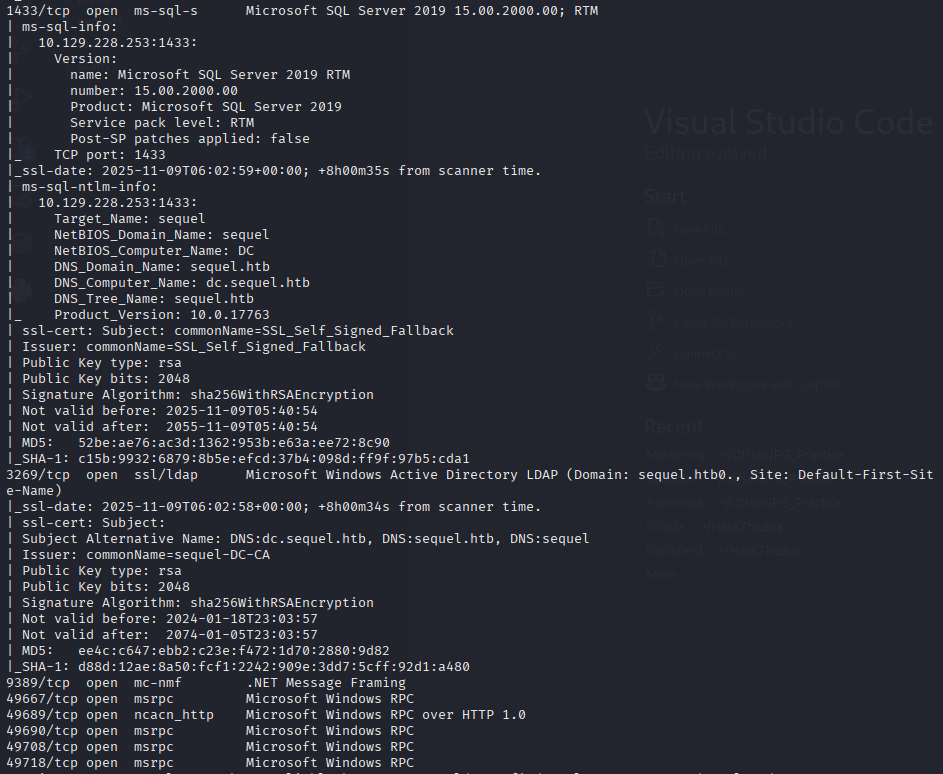 nmap results