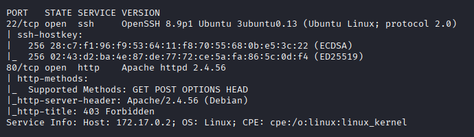nmap results