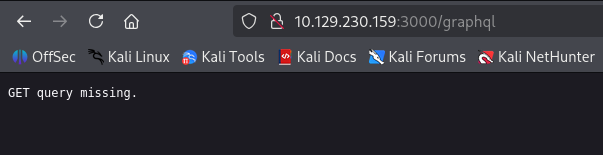 missing GET request to /graphql