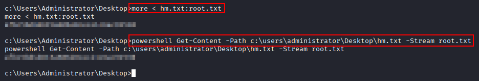 root flag from the alternate data stream