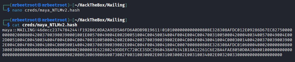 saved Maya hash
