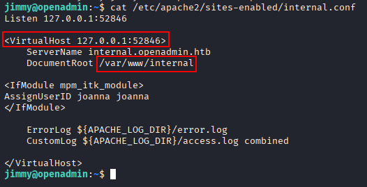 internal.conf in sites-enabled