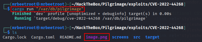exploit generates a new image for the database