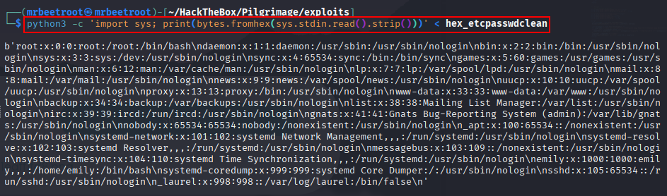recovering /etc/passwd with Python