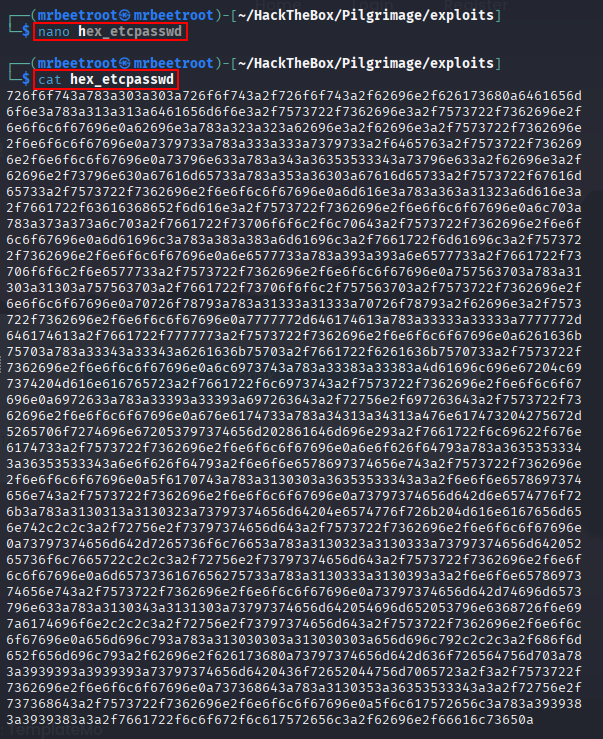 saving the hex data to a file