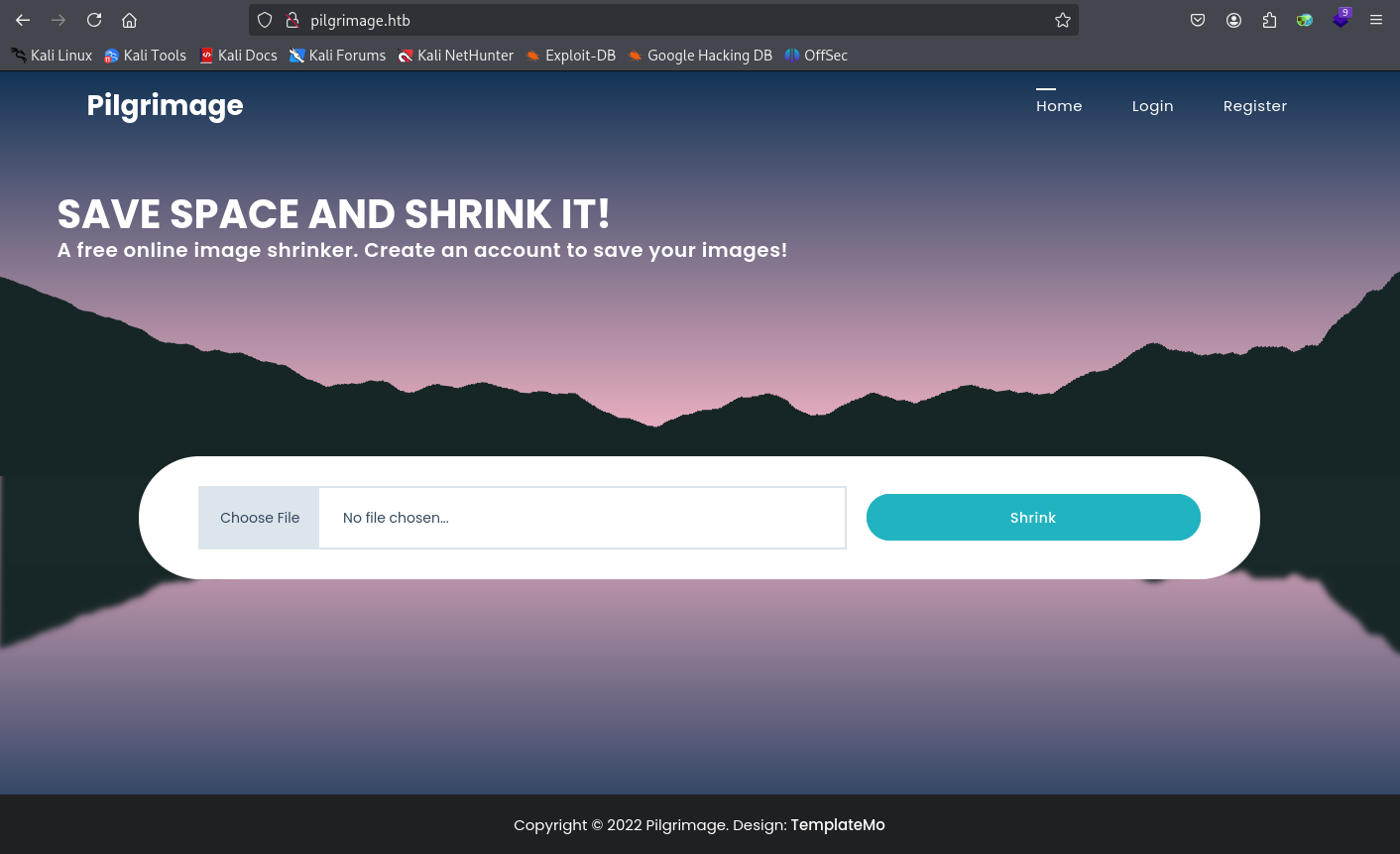 static site with image shrink upload