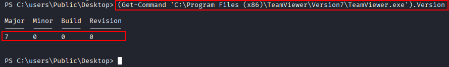 PowerShell Get-Command version output