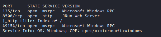 nmap results