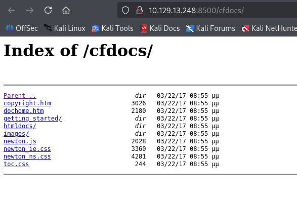 cfdocs listing