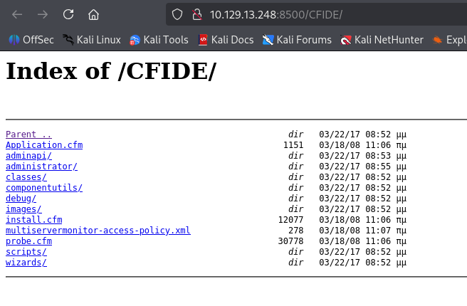 cfide directory listing