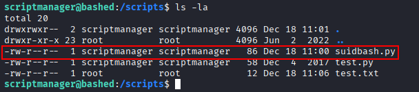 script in scripts directory