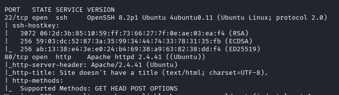 nmap results