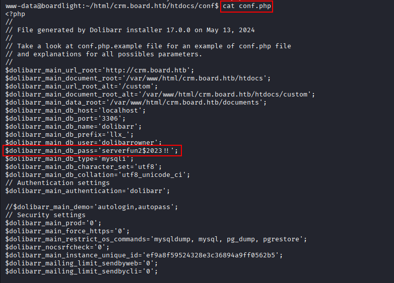 conf php credentials