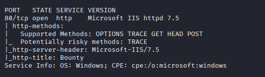 nmap results