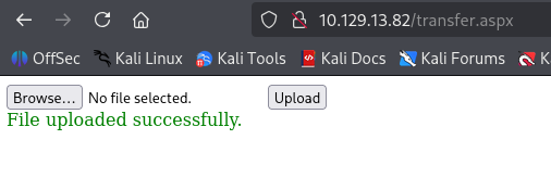 web config upload success