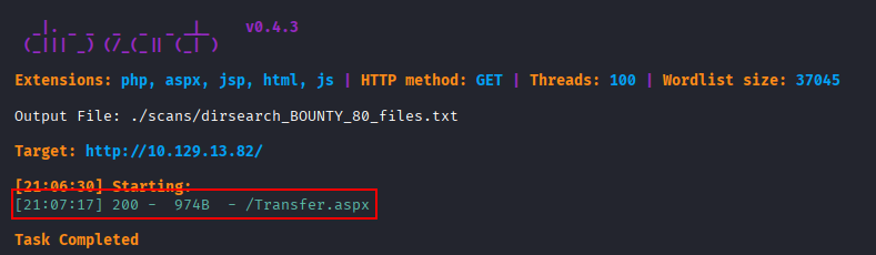 dirsearch transfer aspx