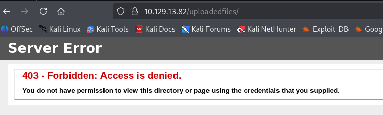 uploadedfiles forbidden