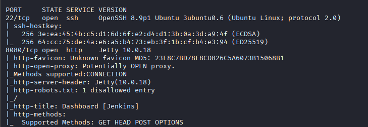 nmap results