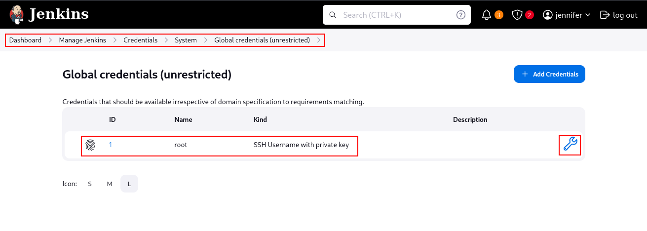 jenkins credentials root key