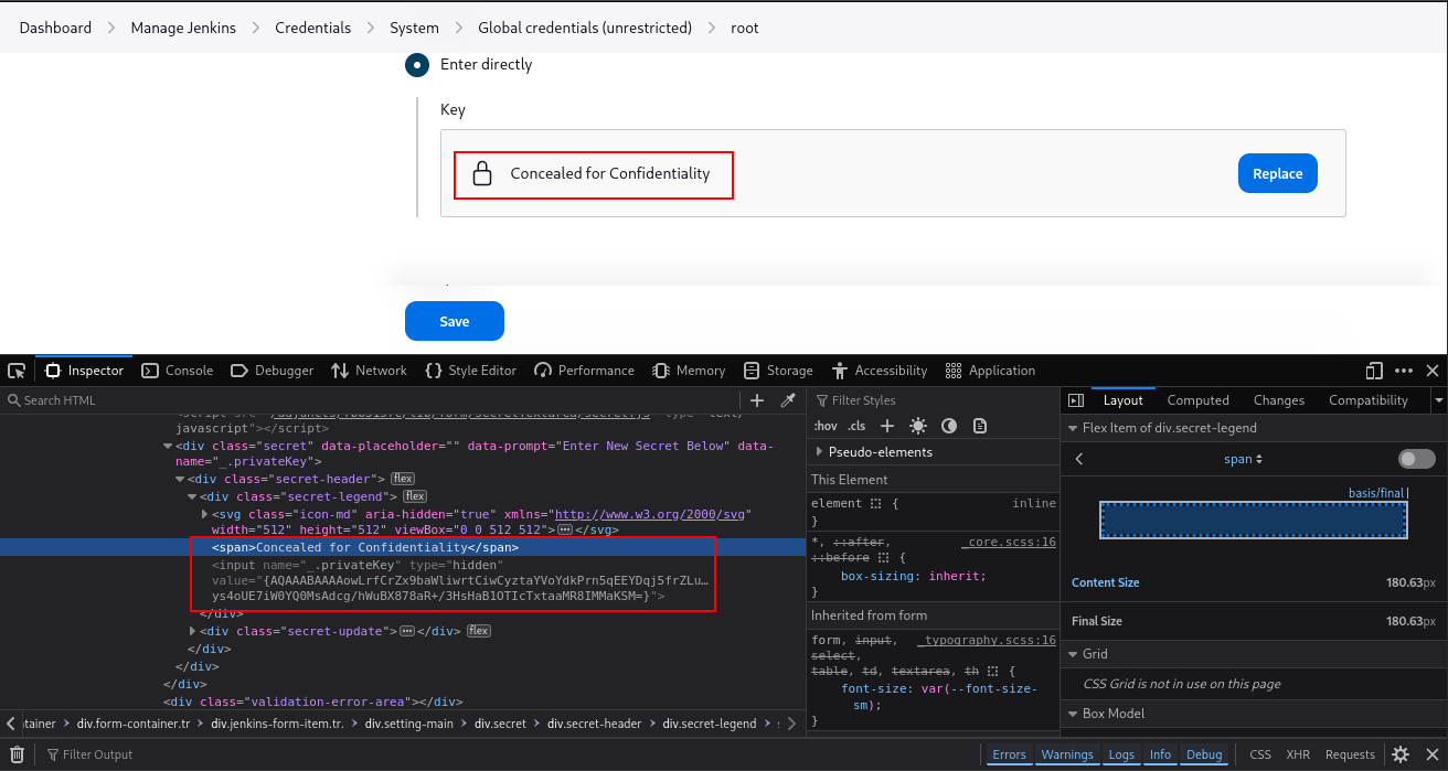 inspect concealed credential