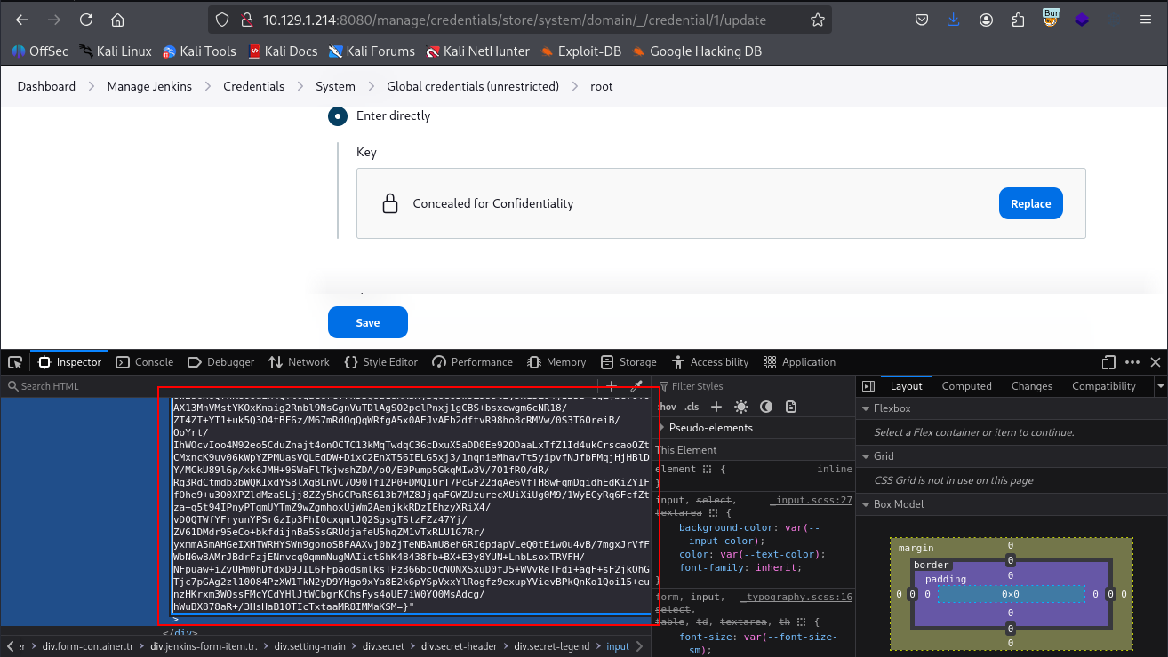 private key field value