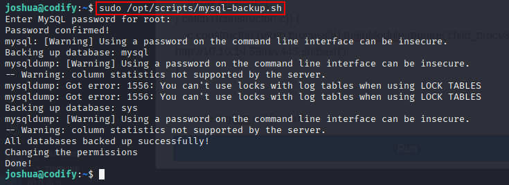 backup script execution