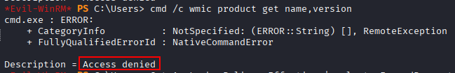 wmic access denied