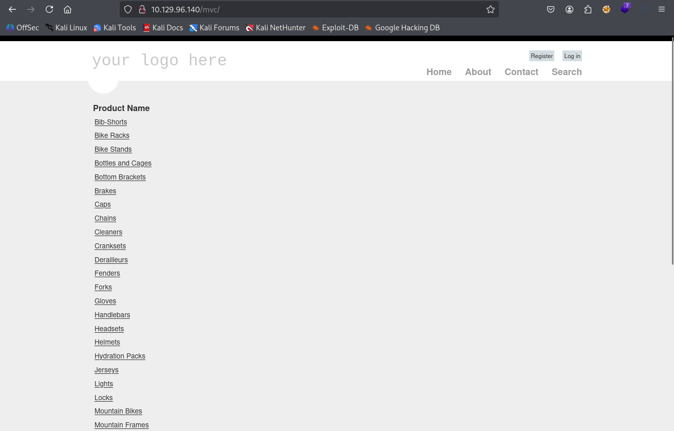 mvc catalogue
