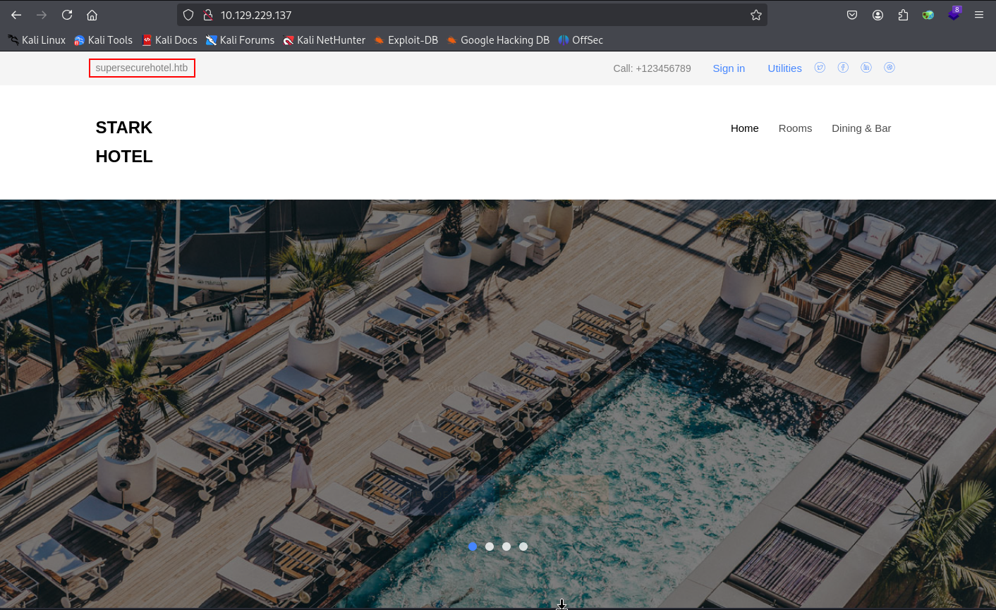hotel homepage