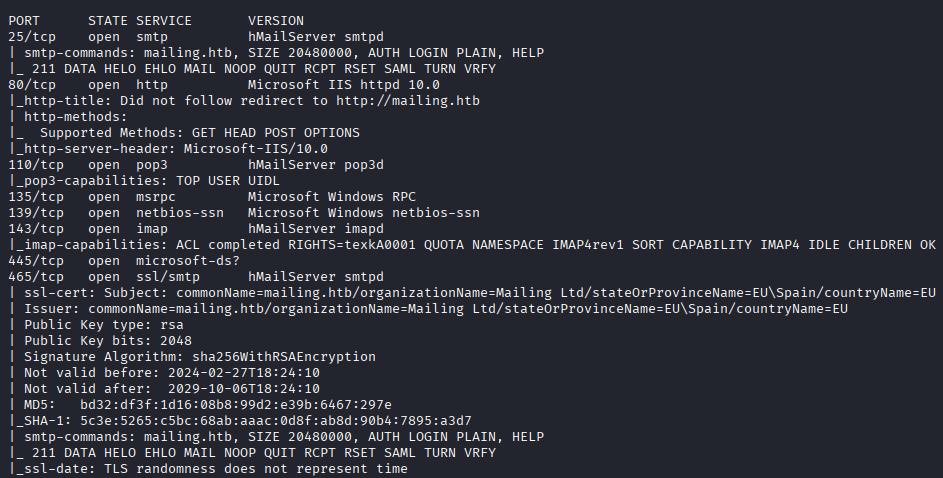 nmap scan results