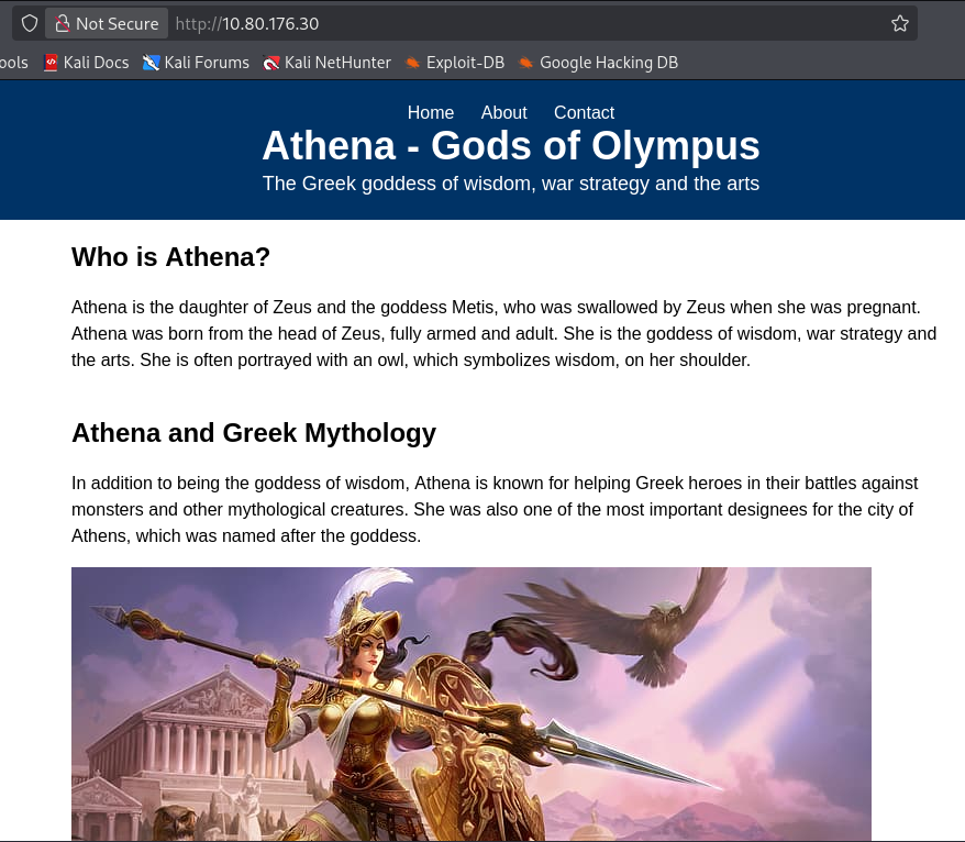Athena landing page